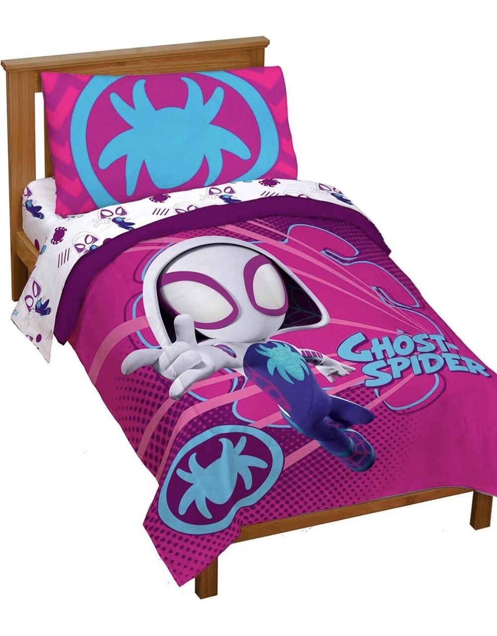Spidey & His Amazing Friends Ghost Spider Gwen 4 Piece Toddler Bed Set - Bedding
